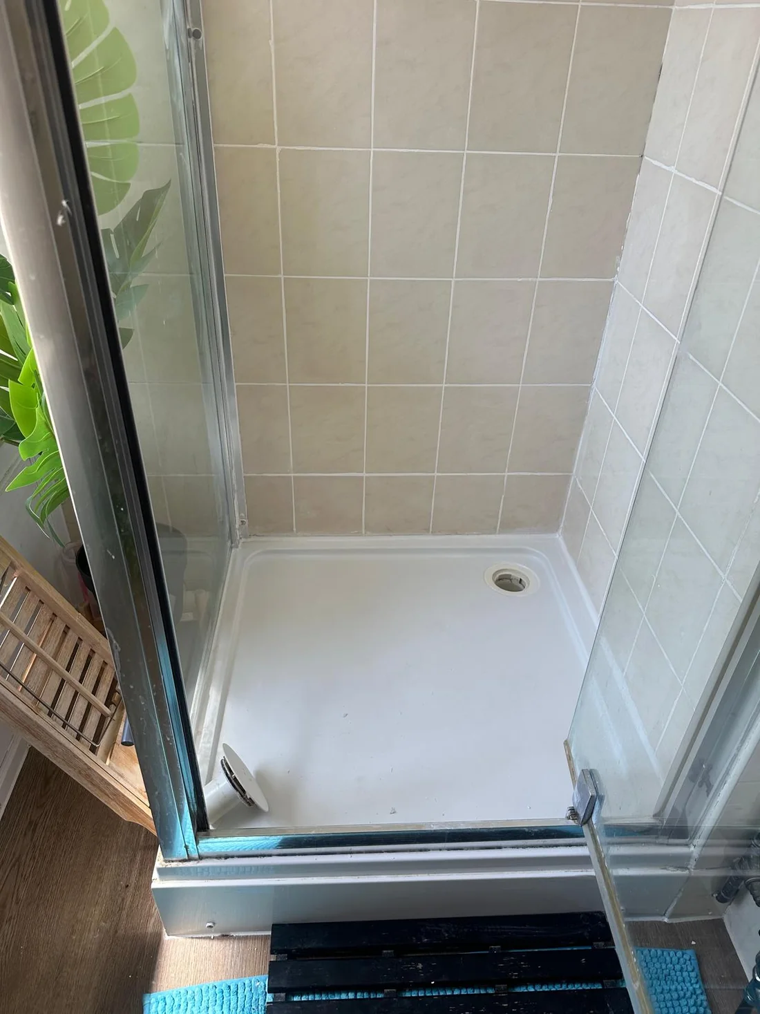 Shower after resealing and grout repair